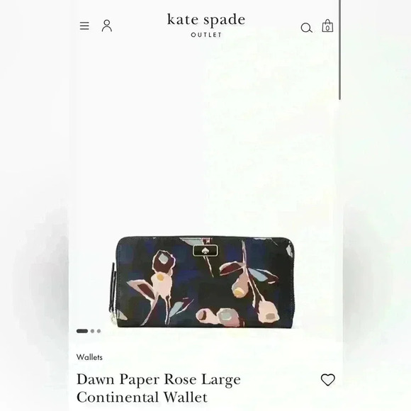 Kate Spade Dawn Paper Rose Large Continental Wallet - Picture 6 of 8
